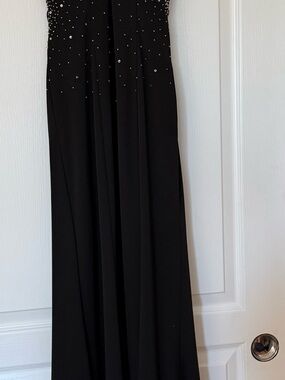 Niki Lavis Black Maxi Dress with Rhinestone Bodice